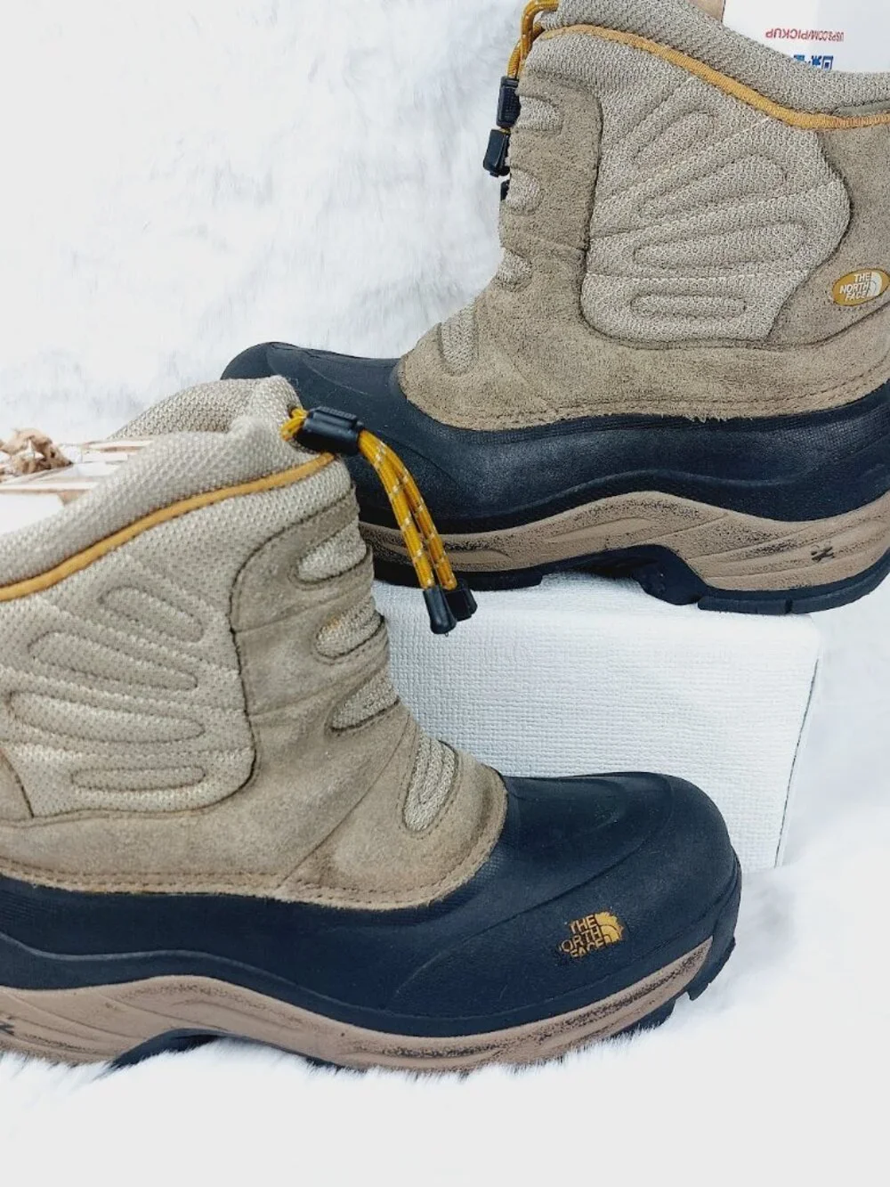 The North Face Boys Beige Chilkat Waterproof Insulated Pull-On Snow Boots Size 5